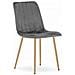 Sedia JEWA - Velluto grigio scuro con gambe in legno x 4 - Foto miniatura 2