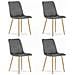 Sedia JEWA - Velluto grigio scuro con gambe in legno x 4 - Foto miniatura 1
