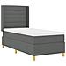 Letto a molle con materasso Grigio scuro 90 x 200 cm Tessuto - Foto miniatura 4