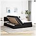 Letto con luci a strisce a LED Nero 180 x 200 cm Tessuto - Foto miniatura 5