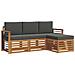 Set divani 4 pcs Naturale e Antracite Legno di Acacia Massello - Foto miniatura 1