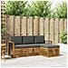 Set divani 4 pcs Naturale e Antracite Legno di Acacia Massello - Foto miniatura 2