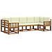 Set di divani da esterno con cuscino 7 pcs Naturale e Crema - Foto miniatura 1