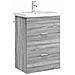 Mobiletto da Bagno Sotto Lavabo Sonoma grigio 56 x 37,5 x 81 cm - Foto miniatura 2