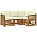 Set divani con cuscino 4 pcs Legno di Acacia Massello - Foto miniatura 1
