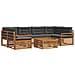 Set di divani da esterno con cuscino 7 pcs Naturale e Antracite - Foto miniatura 1