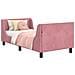 Struttura letto bambini con testata Rosa 80 x 160 cm Velluto - Foto miniatura 1