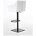 Sgabello Alto Regolabile Damaso in Similpelle I Sgabello Bancone con Braccioli E Schienale Imbottiti E Poggiapiedi, H 58-83 CM Bianco Nero - Foto miniatura 4