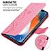 Custodia Compatibile Con Apple Iphone Xr In Rosa Fiore - Coperchio Protettivo In Design Floreale Con Chiusura Magnetica, Funzione Stand E Slot Per Carte - Foto miniatura 3