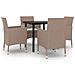 Set Da Pranzo Da Giardino 5 Pz E Cuscini In Polyrattan Nero - Foto miniatura 2