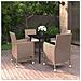 Set Da Pranzo Da Giardino 5 Pz E Cuscini In Polyrattan Nero - Foto miniatura 1