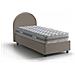Letto Singolo Alice, Letto Contenitore Con Rivestimento In Ecopelle, 100% Made In Italy, Apertura Frontale, Con Materasso Cm 80x190 Incluso, Tortora - Foto miniatura 1