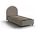 Letto Singolo Alice, Letto Contenitore Con Rivestimento In Ecopelle, 100% Made In Italy, Apertura Frontale, Con Materasso Cm 80x190 Incluso, Tortora - Foto miniatura 2