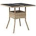 Tavolo Da Giardino Con Piano Vetro Beige 80x80x75 Cm Polyrattan - Foto miniatura 2