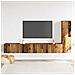 Mobili Tv A Parete 3 Pz Legno Antico In Legno Multistrato - Foto miniatura 3