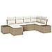 Set divano da giardino 6 pezzi con cuscini - Rattan poliestere beige - Foto miniatura 1