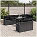 Set Divano da Giardino 9 Pezzi con Cuscini Nero Polyrattan, Divano da Giardino 2 Posti con Cuscini Nero Polyrattan - Foto miniatura 3