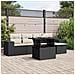 Set Divano da Giardino 6 pz con Cuscini Nero in Polyrattan - Foto miniatura 2