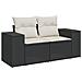Set Divano da Giardino 6 pz con Cuscini Nero in Polyrattan - Foto miniatura 3