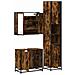 Set Mobili da Bagno 3 pz Rovere Fumo in Legno Multistrato - Foto miniatura 8
