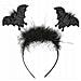 Cerchietto Per Capelli Con Pelliccia Pipistrelli Costume Halloween Nero - Foto miniatura 1