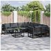 Set Divano da Giardino con cuscino 9 pcs Nero Alluminio - Foto miniatura 2