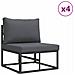 Set Divano da Giardino con cuscino 9 pcs Nero Alluminio - Foto miniatura 3