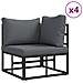 Set Divano da Giardino con cuscino 9 pcs Nero Alluminio - Foto miniatura 4