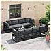 Set Divano da Giardino con cuscino 9 pcs Nero Alluminio - Foto miniatura 5