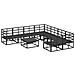 Set Divano da Giardino con cuscino 9 pcs Nero Alluminio - Foto miniatura 7
