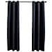 Tende oscuranti con anelli 2 pz Nero 97x213 cm Tessuto - Foto miniatura 1