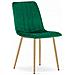 Sedia JEWA - Velluto verde scuro con gambe color legno x 2 - Foto miniatura 2