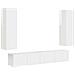 Set mobile TV 3 pcs Bianco Lucido Legno multistrato - Foto miniatura 1
