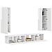 Set mobile TV 3 pcs Bianco Lucido Legno multistrato - Foto miniatura 3