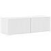 Set mobile TV 3 pcs Bianco Lucido Legno multistrato - Foto miniatura 6