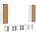 Set mobile TV 3 pcs Bianco Lucido Legno multistrato - Foto miniatura 9