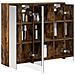 Mobiletto per specchio da bagno Rovere fumé 73,5 x 16 x 62,5 cm - Foto miniatura 3