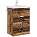 Mobiletto da Bagno Sotto Lavabo Legno antico 56 x 37,5 x 81 cm - Foto miniatura 2