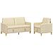 Set di Divani con Storage 2 pcs Crema Poliestere - Foto miniatura 1