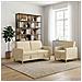 Set di Divani con Storage 2 pcs Crema Poliestere - Foto miniatura 3