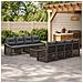 Set Divano da Giardino 9 pz Grigio polyrattan - Foto miniatura 5