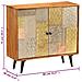 Credenza 80x30x75 cm in Legno Massello di Acacia - Foto miniatura 5