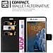 Custodia Compatibile Con Nokia 3 In Nero Carbone - Coperchio Protettiva Con Chiusura Magnetica, Funzione Stand E Tasca Per Le Carte - Foto miniatura 3
