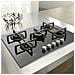Piano Cottura GOA 7523 / NB a Gas 5 Fuochi Gas 73 cm Colore Nero - Foto miniatura 3