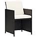 Set Da Pranzo Per Giardino 19 Pz Con Cuscini In Polyrattan Nero - Foto miniatura 4