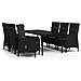 Set Mobili Da Pranzo Per Giardino 7 Pz Con Cuscini Nero - Foto miniatura 2