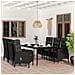 Set Mobili Da Pranzo Per Giardino 7 Pz Con Cuscini Nero - Foto miniatura 1