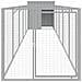Casetta Cani Corsa Grigio Chiaro 110x609x110 Cm Acciaio Zincato - Foto miniatura 3