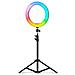 Mgring, Anello Lluminazione Professionale Argb, Treppiede Alluminio, Supporto Smartphone E Webcam, Telecomando, Nero - Foto miniatura 1