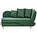 Chaise Longue Versione Destra Meri Lino Sintetico Verde Con Contenitore - Foto miniatura 3